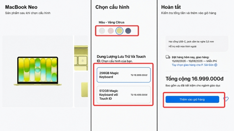 Chọn cấu h&igrave;nh ph&ugrave; hợp với nhu cầu