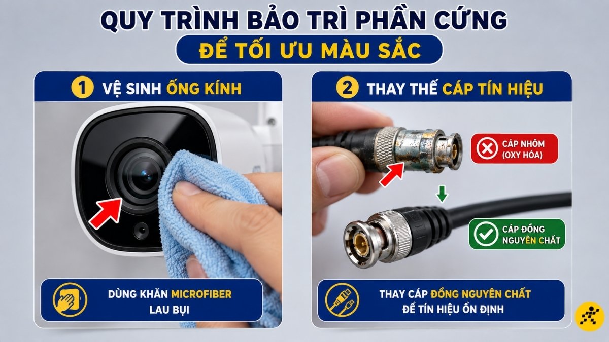Quy tr&igrave;nh bảo tr&igrave; phần cứng để tối ưu m&agrave;u sắc