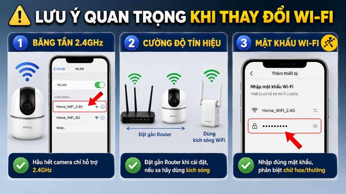 Lưu &yacute; quan trọng khi thay đổi Wi-Fi