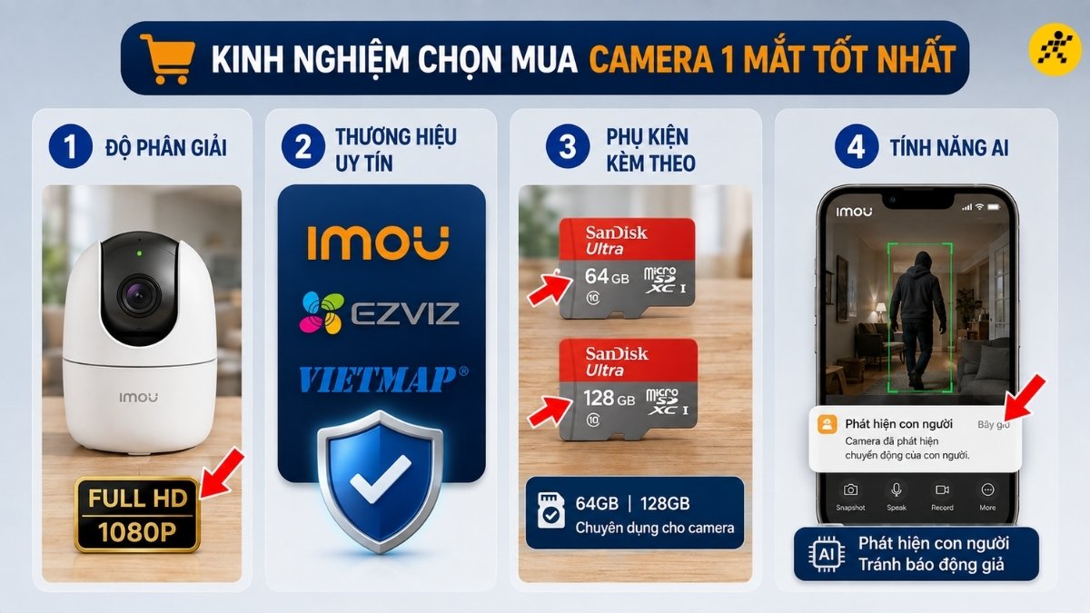 Kinh nghiệm chọn mua camera 1 mắt tốt