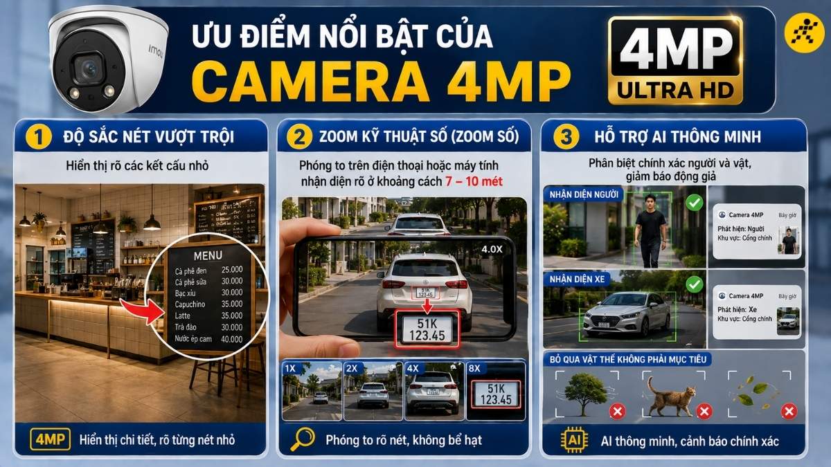 Ưu điểm nổi bật của camera 4MP