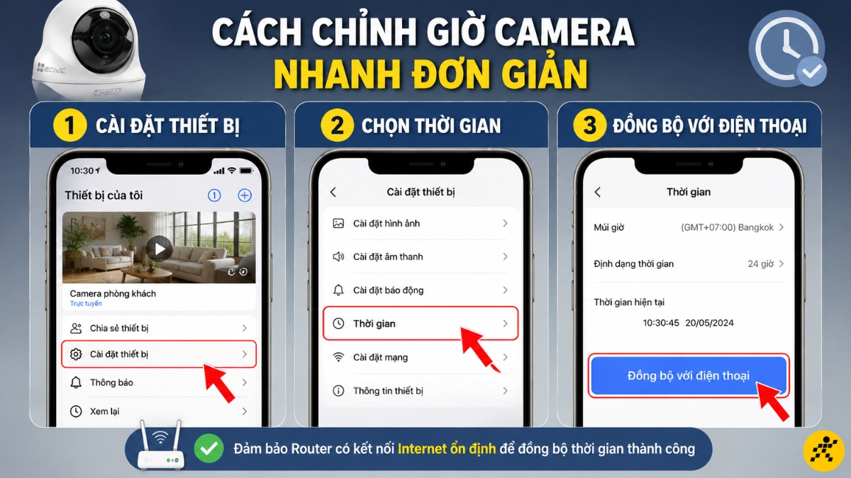 C&aacute;ch chỉnh giờ camera nhanh đơn giản