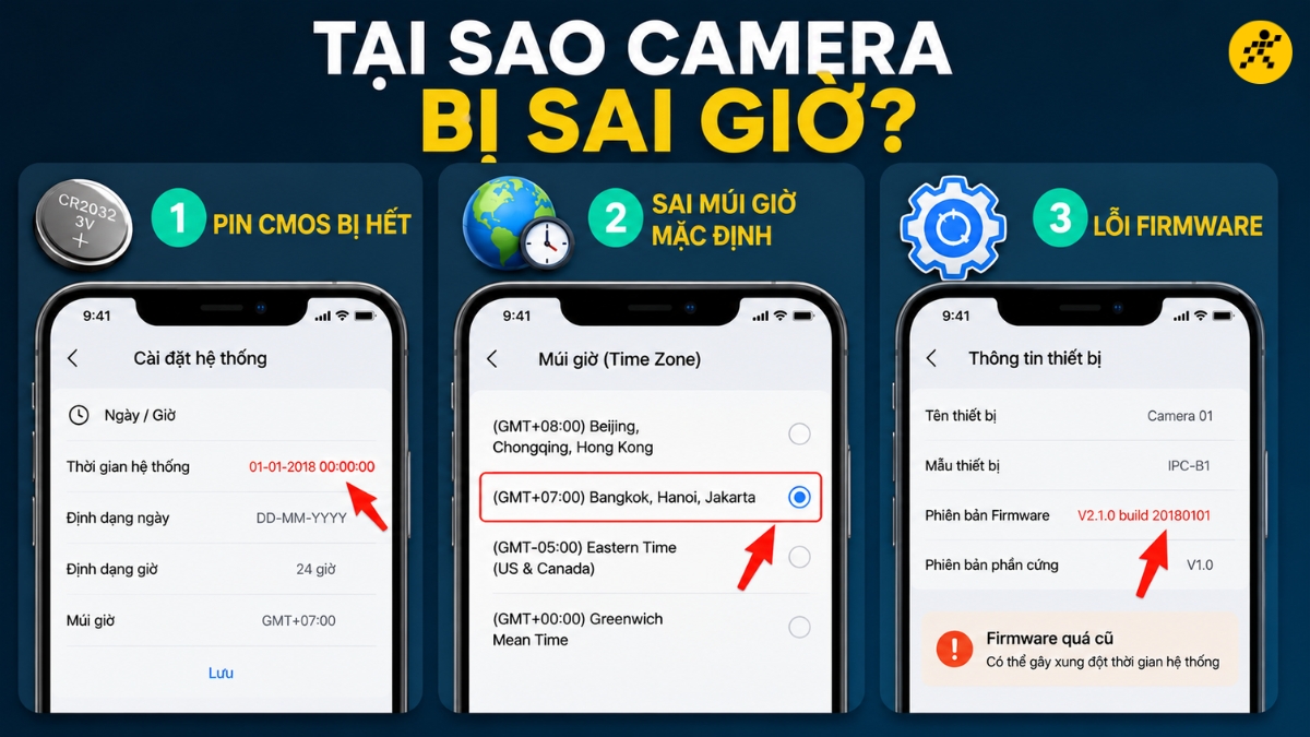 L&yacute; do camera bị sai giờ