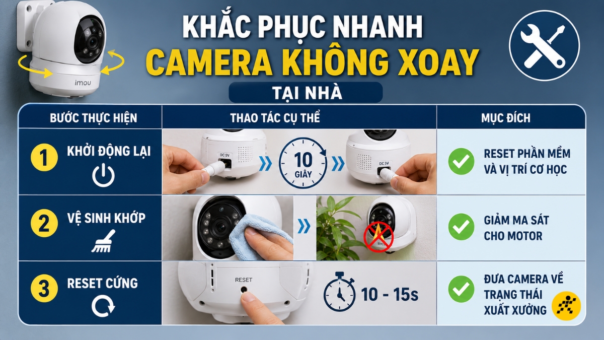 Khắc phục nhanh lỗi camera kh&ocirc;ng xoay tại nh&agrave;