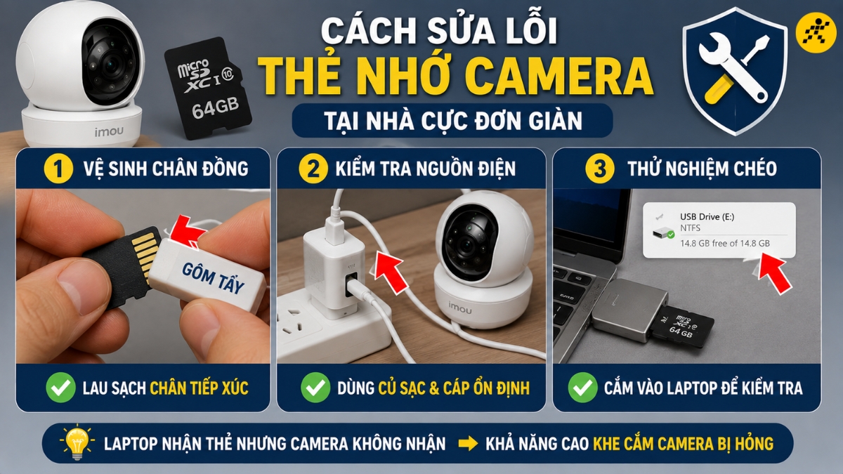 C&aacute;ch sửa lỗi thẻ nhớ camera tại nh&agrave;