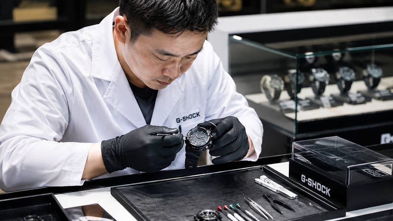 Kỹ thuật vi&ecirc;n kiểm tra đồng hồ G-SHOCK bị tắt nguồn