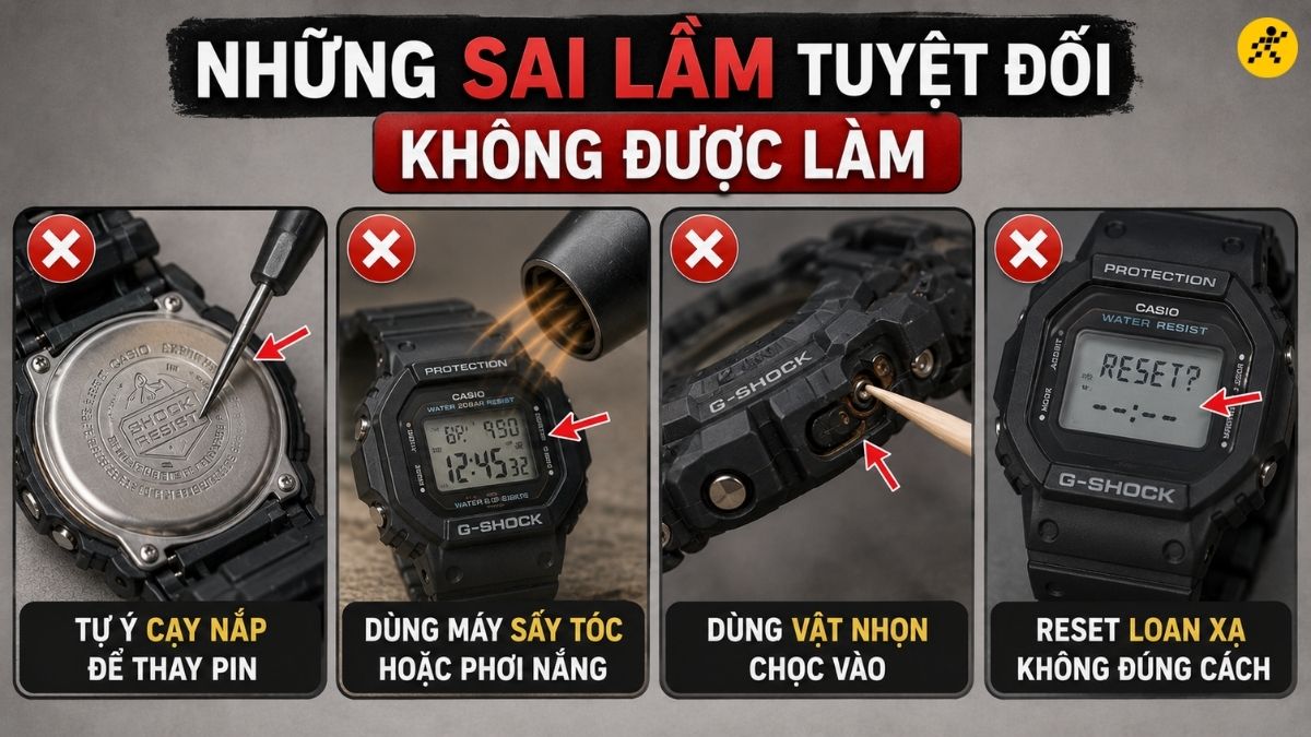 Kh&ocirc;ng thực hiện c&aacute;c thao t&aacute;c sau