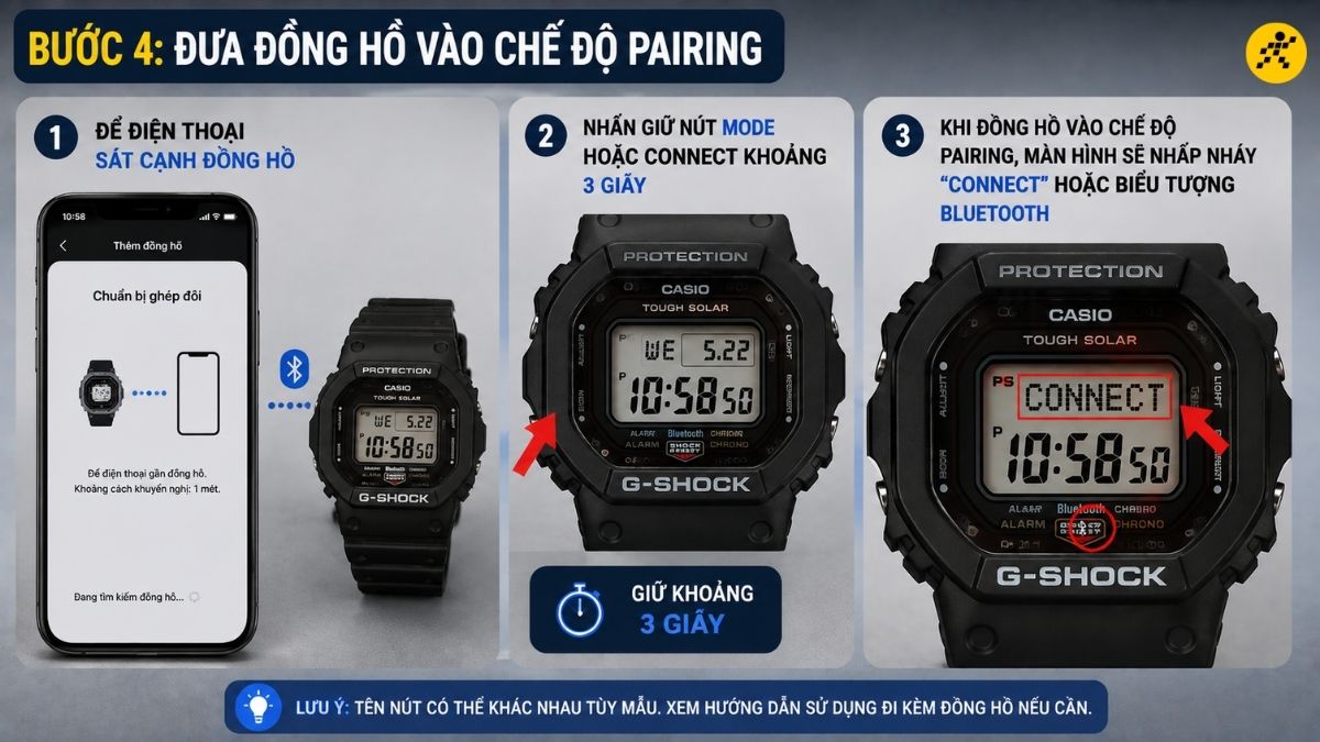Đưa đồng hồ v&agrave;o chế độ Pairing
