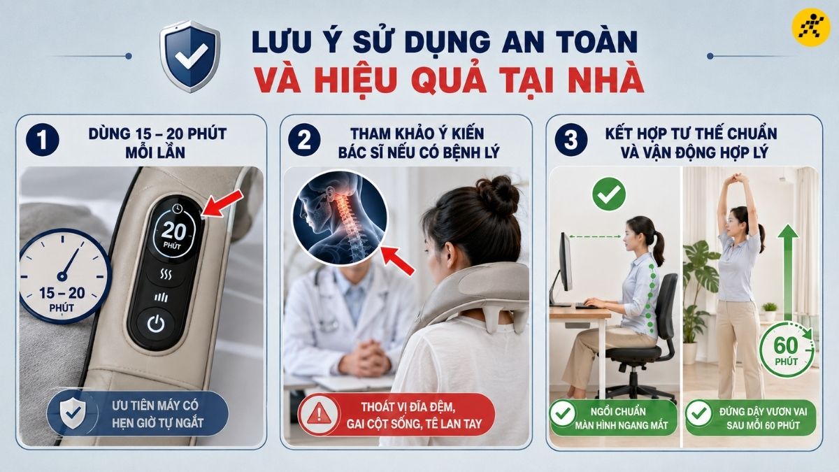 Lưu ý khi sử dụng máy massage an toàn và hiệu quả Lưu ý khi sử dụng máy massage an toàn và hiệu quả