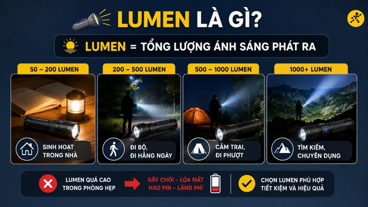 Lumen là tổng lượng ánh sáng phát ra Lumen là tổng lượng ánh sáng phát ra