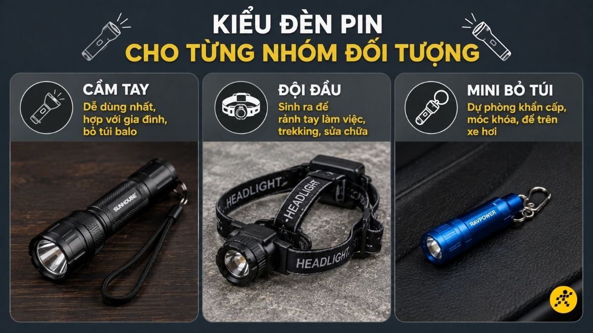Kiểu đèn pin cho từng nhóm đối tượng Kiểu đèn pin cho từng nhóm đối tượng
