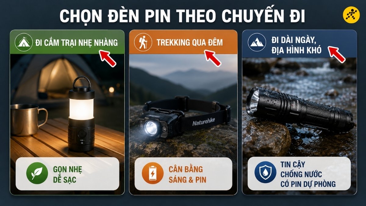 Chọn đèn pin phù hợp theo từng nhu cầu Chọn đèn pin phù hợp theo từng nhu cầu