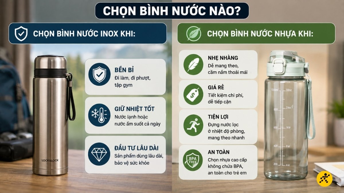 Chọn bình nước theo nhu cầu