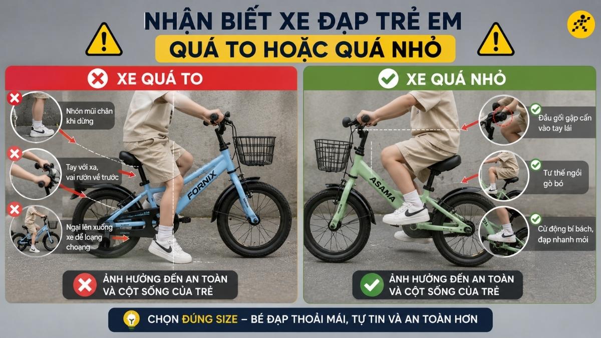 Nhận biết xe quá to hoặc quá nhỏ Nhận biết xe quá to hoặc quá nhỏ
