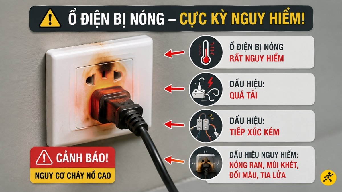 Ổ điện bị nóng là rất nguy hiểm