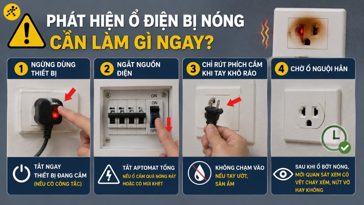 Tắt ngay thiết bị đang cắm