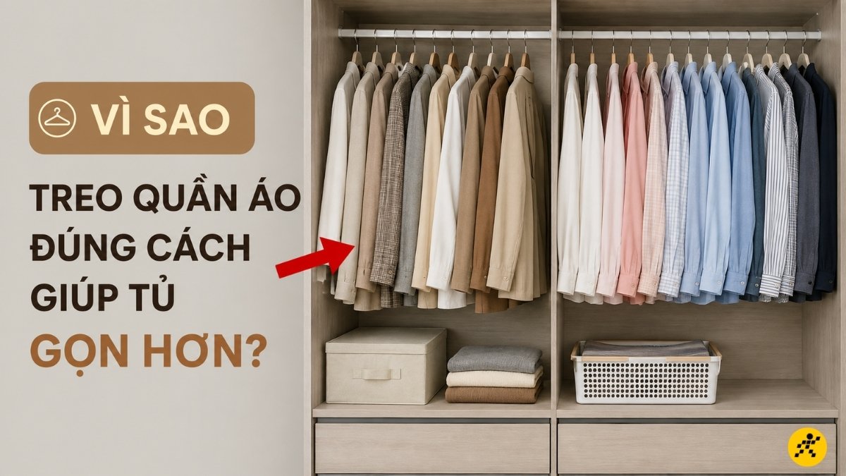 Treo quần áo đúng cách giúp tủ gọn hơn