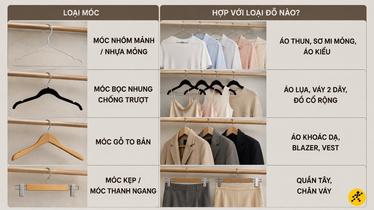 Chọn đúng loại móc treo đồ