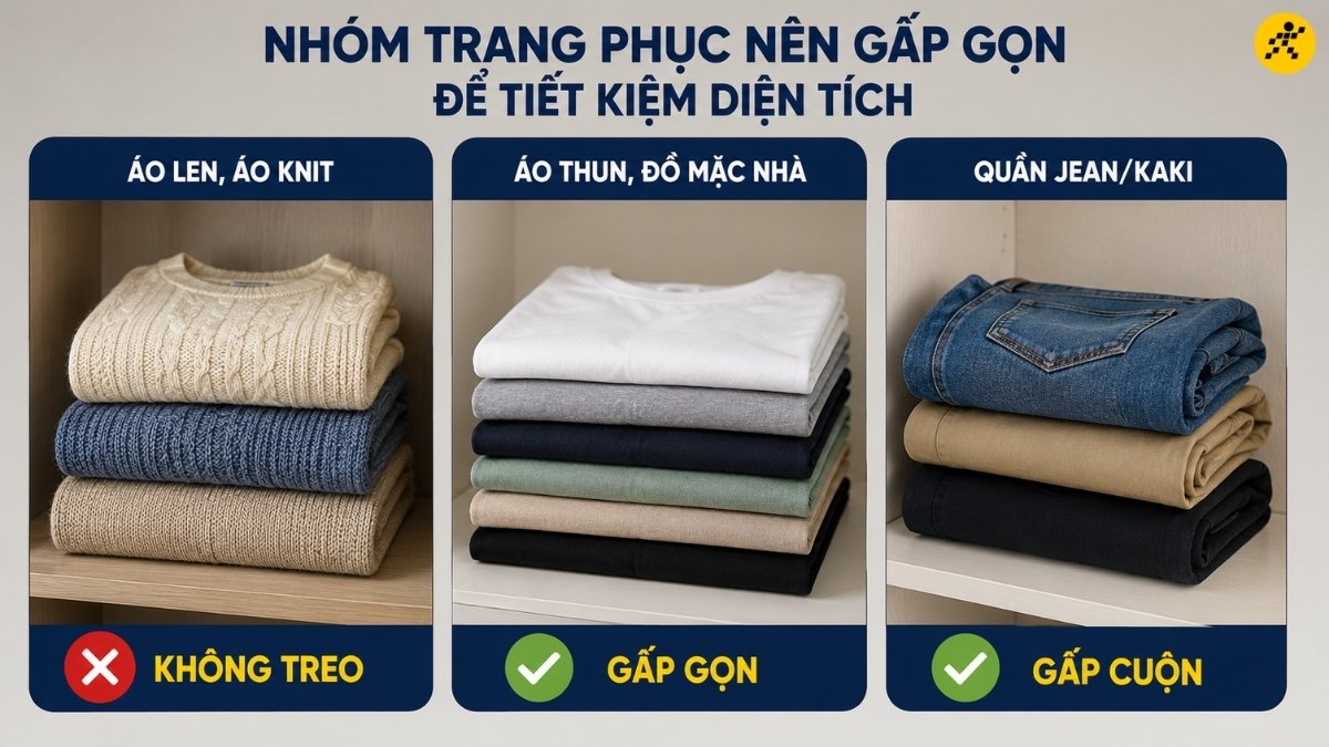 Nhóm trang phục nên gấp gọn