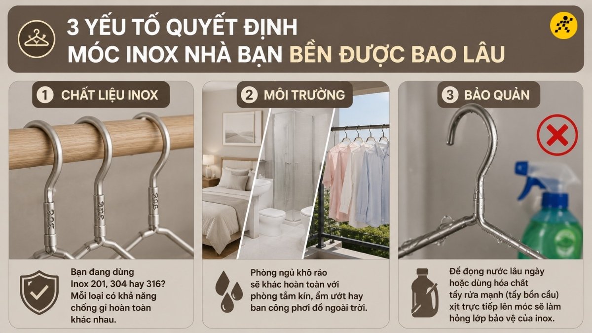 3 yếu tố quyết định móc inox bền hay không
