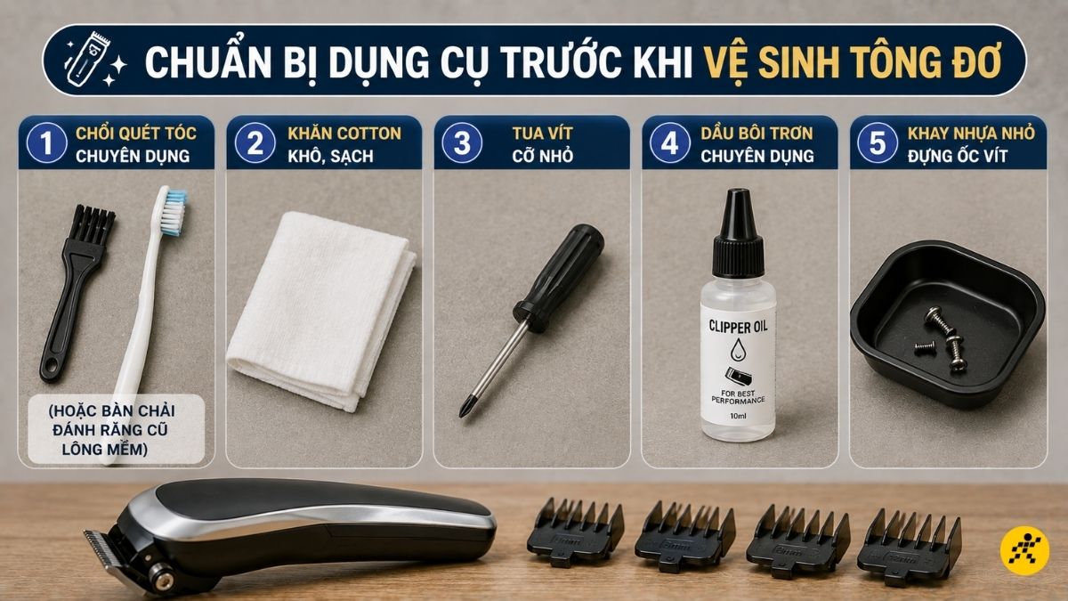 Dụng cụ vệ sinh tông đơ Dụng cụ vệ sinh tông đơ