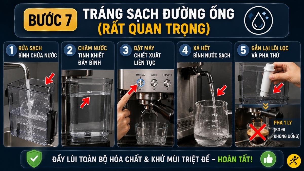 Rửa thật sạch bình chứa nước