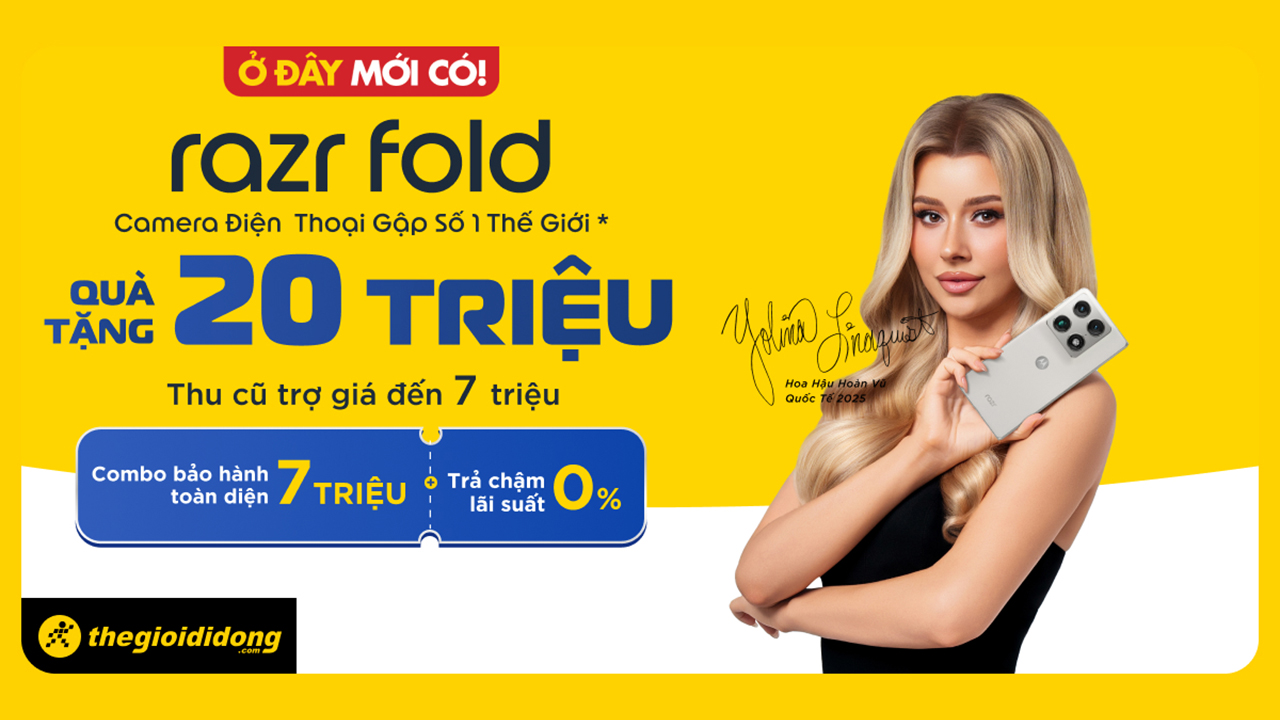 Hotsale mở bán motorola Razr Fold: Giảm ngay 2 triệu, giảm thêm 3 triệu cho chủ thẻ Signature VCB và Techcombank Hotsale mở bán motorola Razr Fold: Giảm ngay 2 triệu, giảm thêm 3 triệu cho chủ thẻ Signature VCB và Techcombank