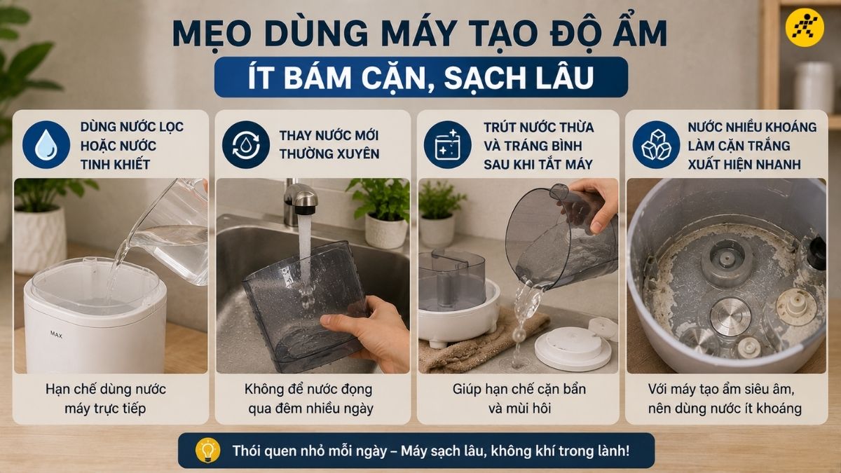 Mẹo dùng máy tạo độ ẩm
