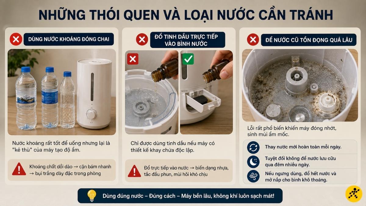 Những thói quen và loại nước cần tránh