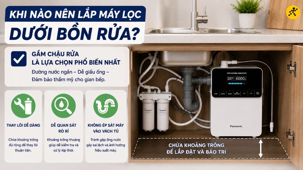 Gầm chậu rửa là lựa chọn phổ biến
