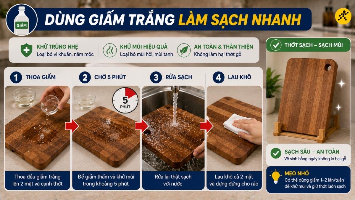 Dùng giấm trắng