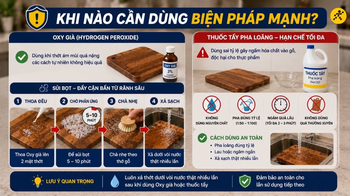 Trường hợp cần dùng Oxy già, thuốc tẩy