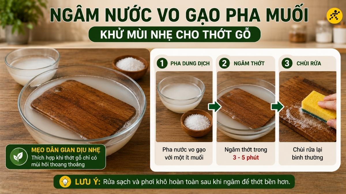 Dùng nước vo gạo pha muối