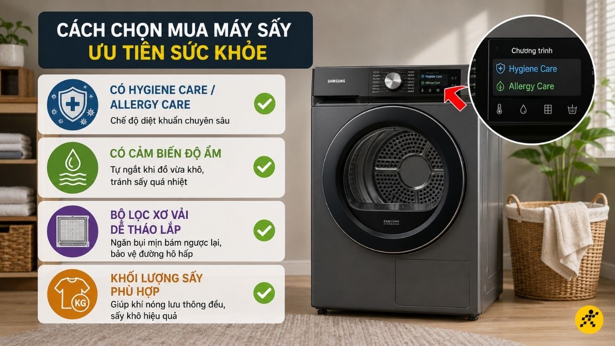 Cách chọn mua máy sấy tốt cho sức khỏe