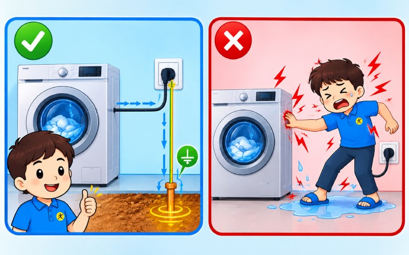 Mục đích của việc nối đất bảo vệ là bảo đảm an toàn sinh mạng Mục đích của việc nối đất bảo vệ là bảo đảm an toàn sinh mạng