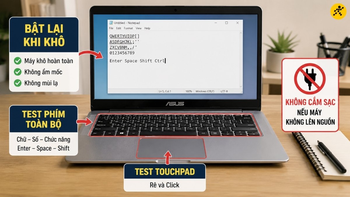 C&aacute;ch test nhanh b&agrave;n ph&iacute;m v&agrave; touchpad