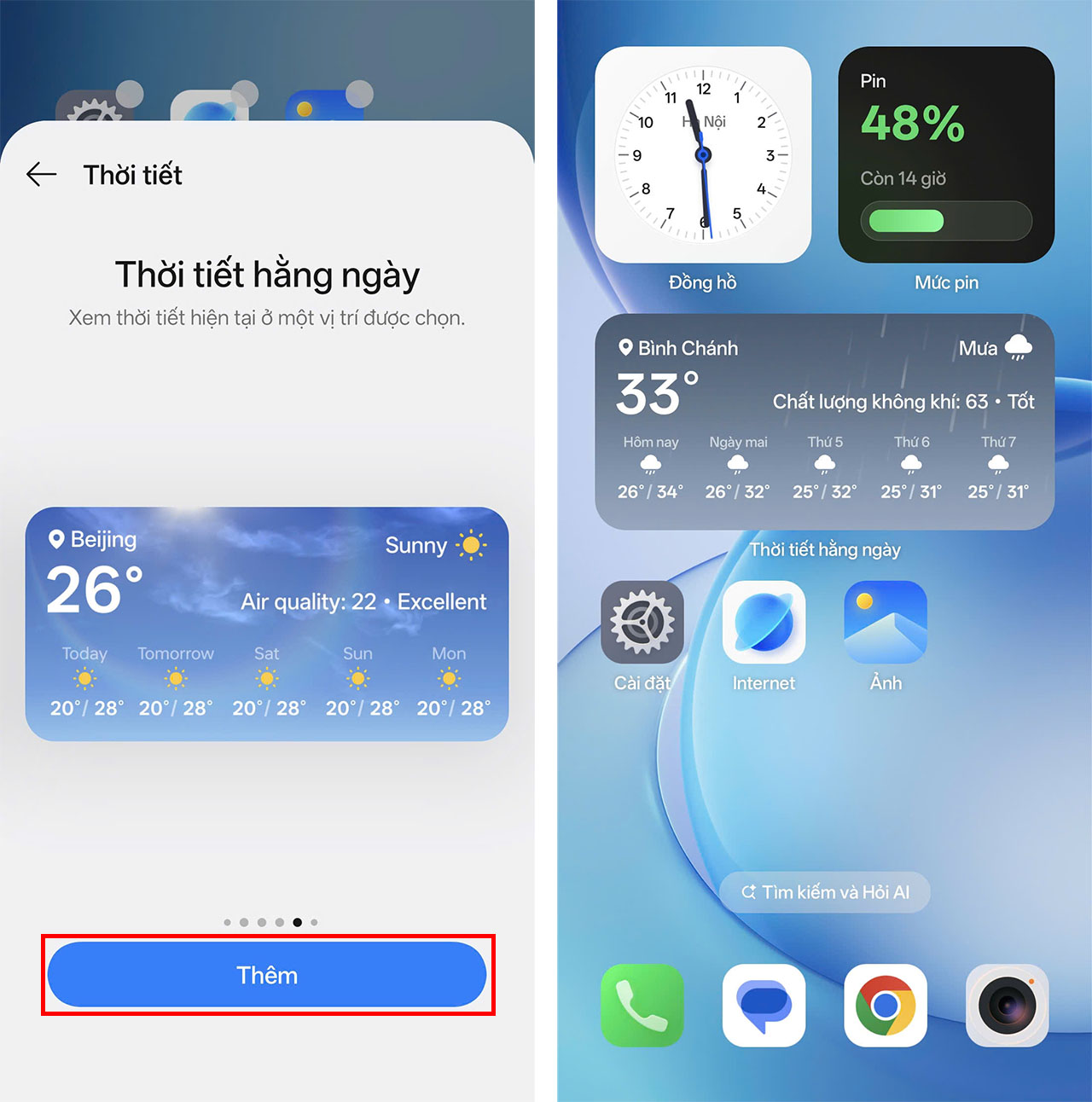 Cách thêm widget mới trên ColorOS 16 Cách thêm widget mới trên ColorOS 16