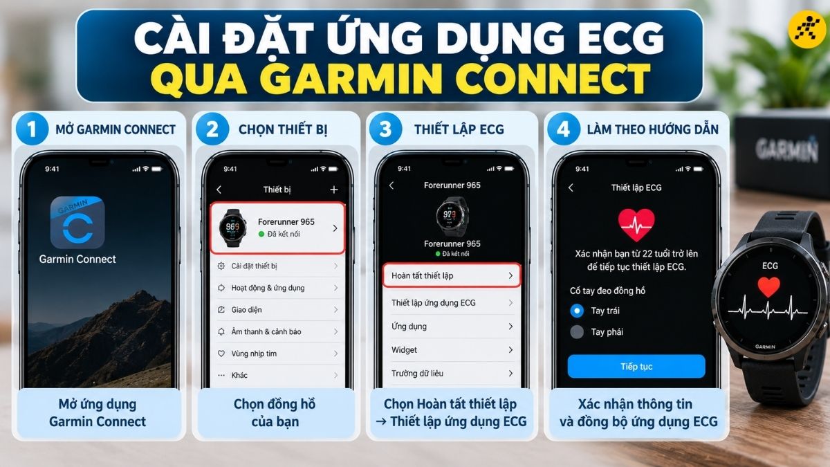 Cài đặt ứng dụng ECG qua Garmin Connect Cài đặt ứng dụng ECG qua Garmin Connect