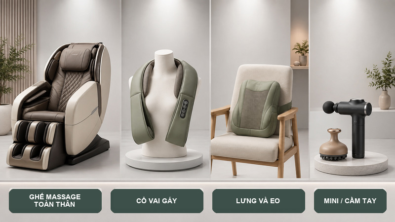 Các loại ghế massage phổ biến trên thị trường