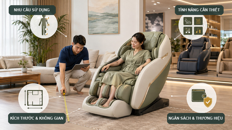 Tiêu chí lựa chọn ghế massage phù hợp