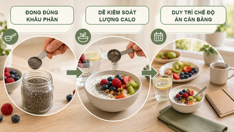 Lợi ích của việc kiểm soát lượng calo khi sử dụng hạt chia