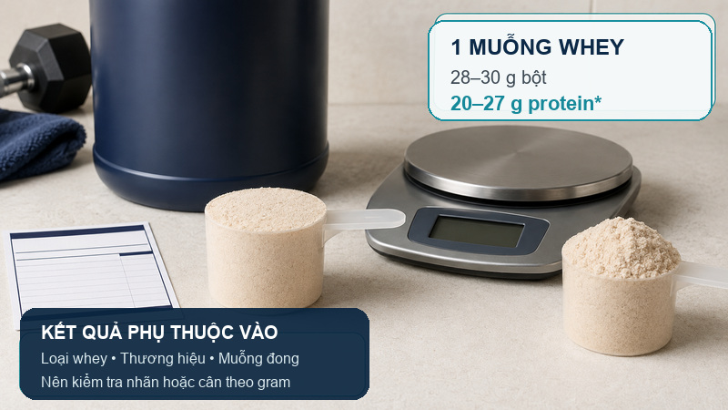 Lượng protein trong 1 muỗng whey Lượng protein trong 1 muỗng whey