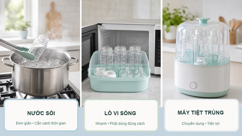 Các phương pháp tiệt trùng bình sữa phổ biến hiện nay Các phương pháp tiệt trùng bình sữa phổ biến hiện nay