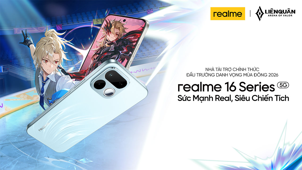 realme là nhà tài trợ thiết bị Đấu Trường Danh Vọng Mùa Đông 2026 realme là nhà tài trợ thiết bị Đấu Trường Danh Vọng Mùa Đông 2026