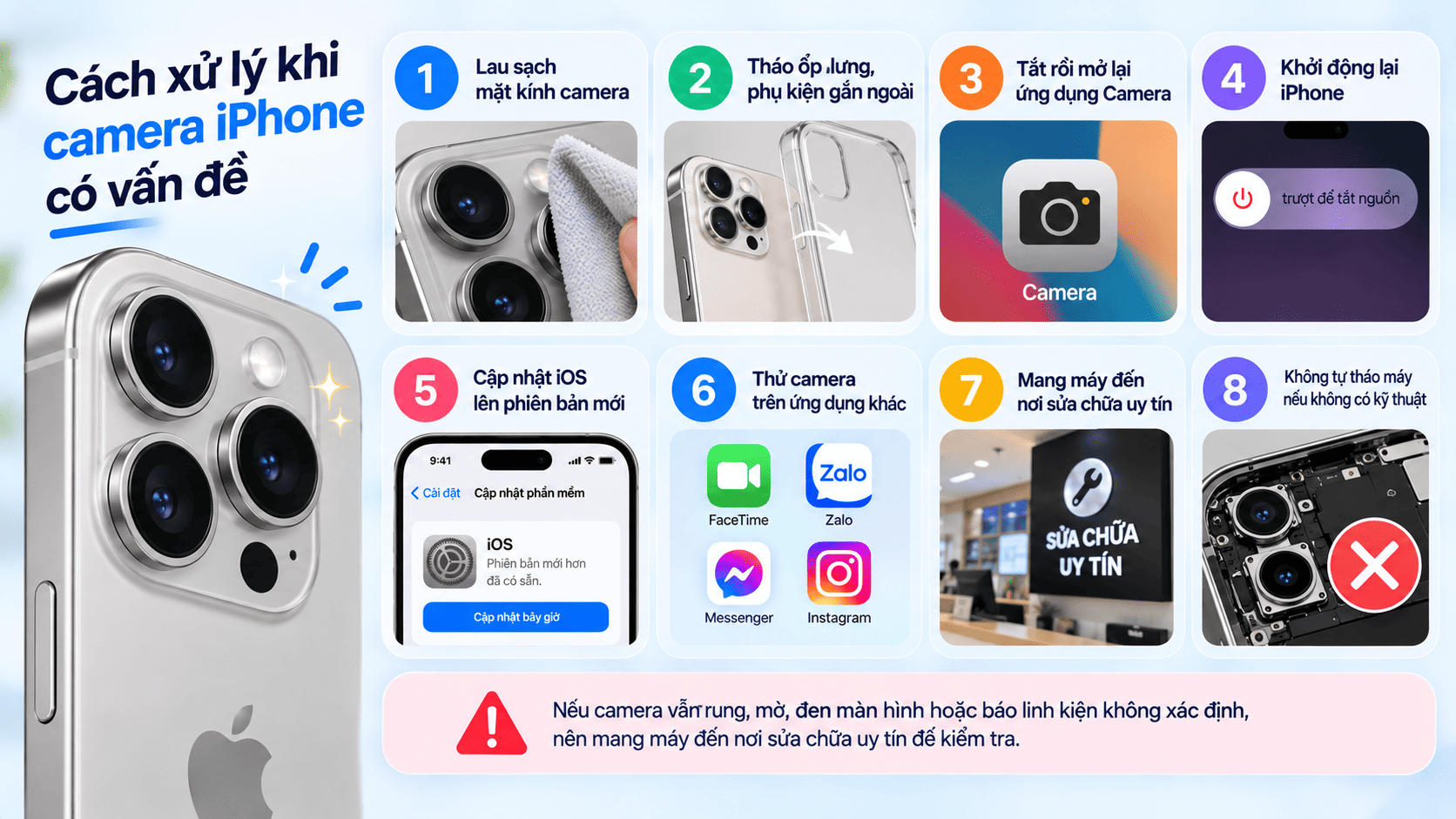 Cách khắc phục khi camera iPhone bị lỗi Cách khắc phục khi camera iPhone bị lỗi
