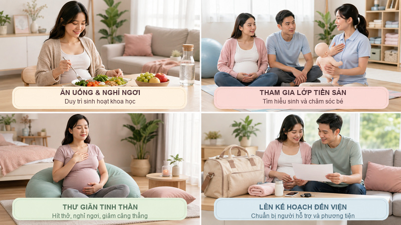 Mẹo nhỏ giúp mẹ chuẩn bị tâm lý và sức khỏe trước ngày đi sinh Mẹo nhỏ giúp mẹ chuẩn bị tâm lý và sức khỏe trước ngày đi sinh