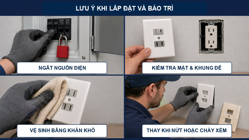 Lưu ý khi lắp đặt và bảo trì mặt ổ cắm Panasonic