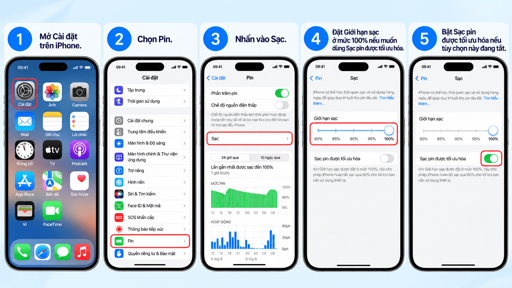 Cách bật Sạc pin được tối ưu hóa trên iPhone 15 trở lên Cách bật Sạc pin được tối ưu hóa trên iPhone 15 trở lên