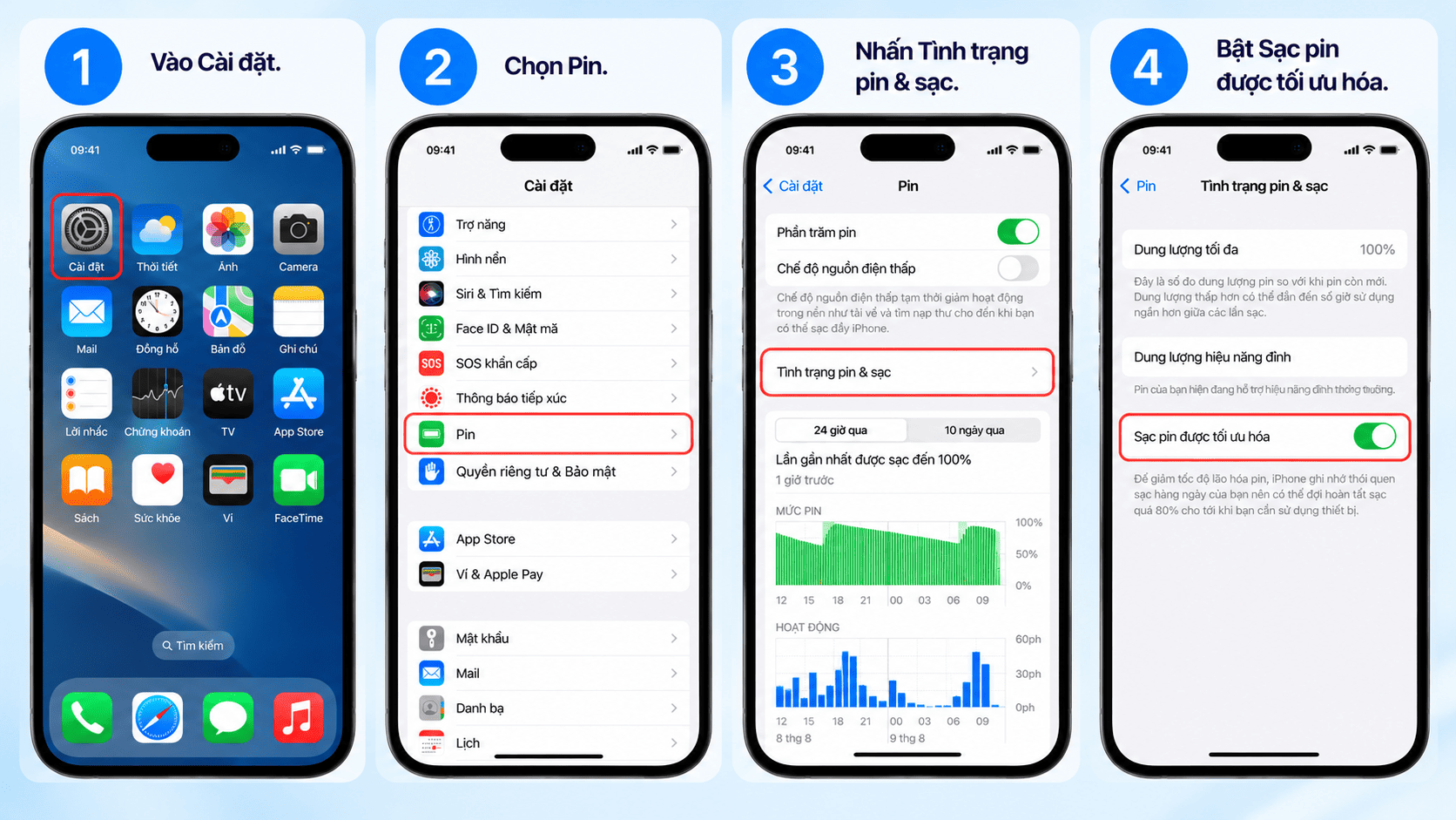 Cách bật Sạc pin được tối ưu hóa trên iPhone 14 trở về trước Cách bật Sạc pin được tối ưu hóa trên iPhone 14 trở về trước