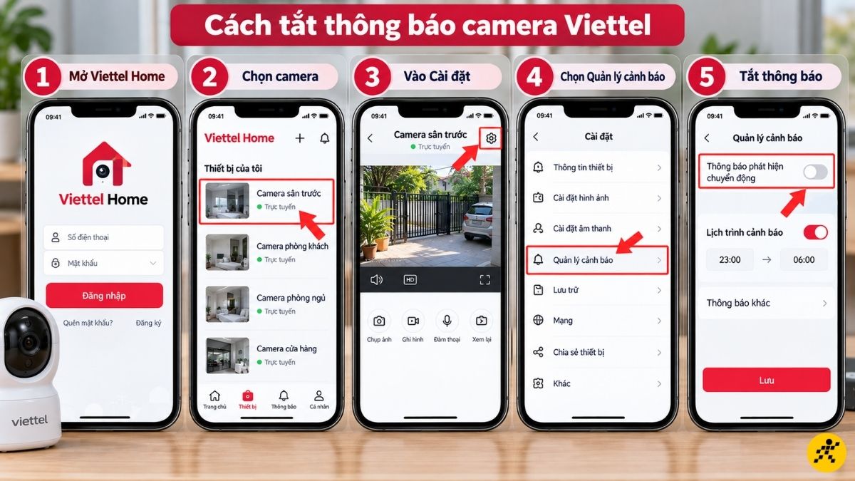 Cách tắt thông báo camera Viettel Cách tắt thông báo camera Viettel